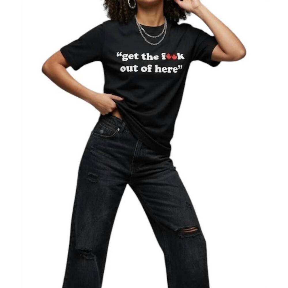 NEW DSQUARED2 women's gtfo slogan t-shirt in black